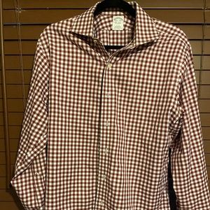 15 1/2 - 34 Red Checkered Non-Iron Brooks Brothers Dress Shirt.